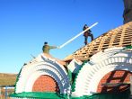 Ремонтные работы по восстановлению купола и крыши Собора после пожара в Кылтовском монастыре